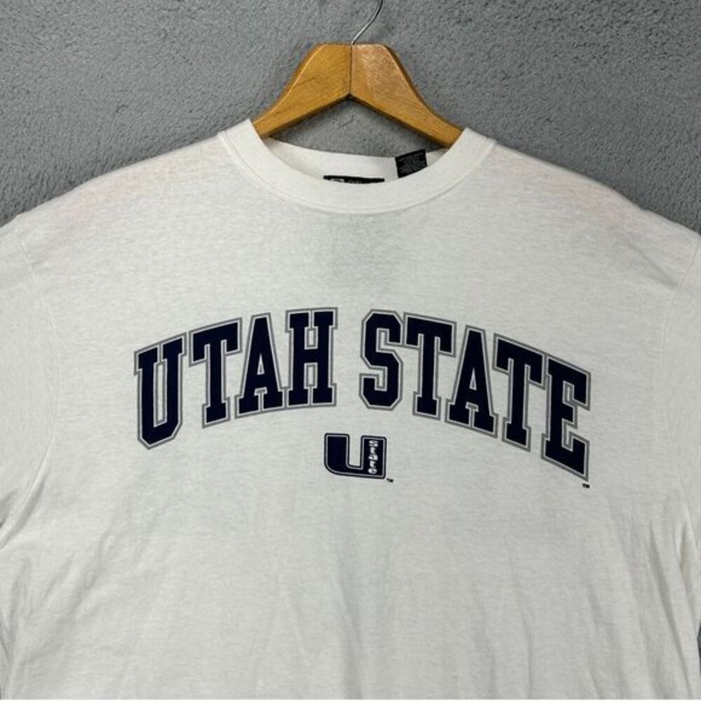 Utah State Aggies T-Shirt Adult Large White Long Sleeve Mens Gear For Sports NEW